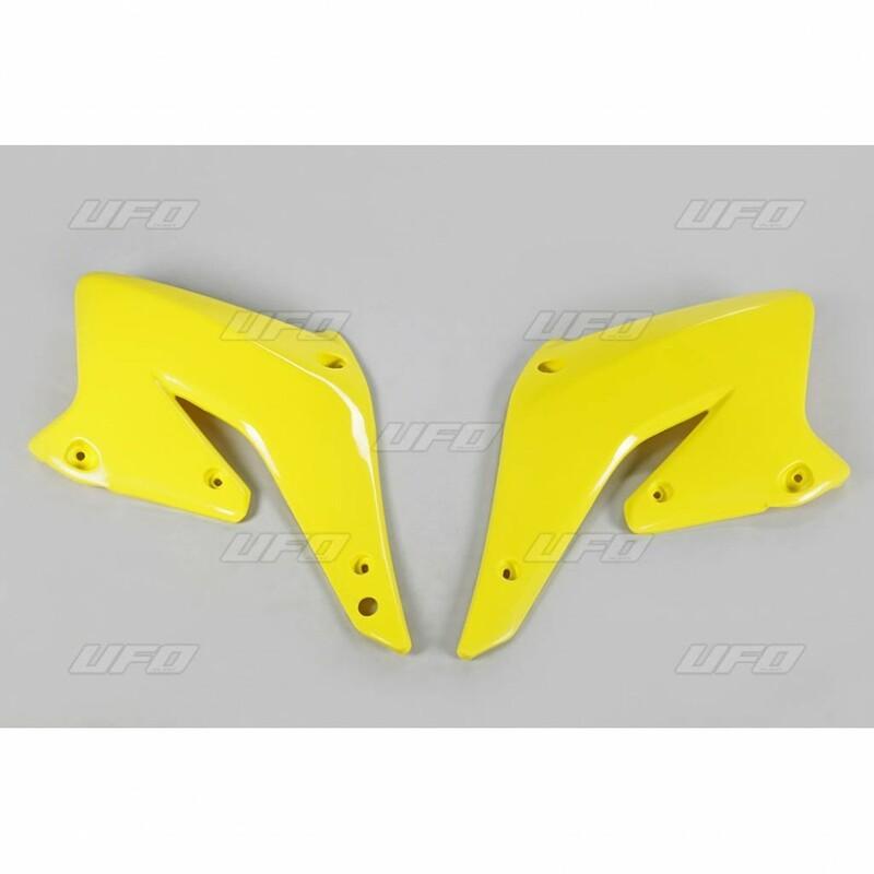 Ouïes de radiateur UFO jaune Suzuki RM-Z250 Ouïes de radiateur UFO jaune Suzuki RM-Z250