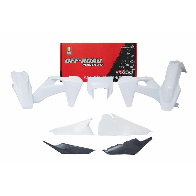 Kit plastique RACETECH blanc/gris anthracite Husqvarna TE/FE Kit plastique RACETECH blanc/gris anthracite Husqvarna TE/FE