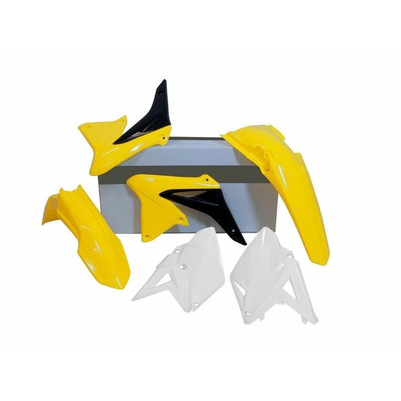 Kit plastique RACETECH couleur origine blanc/jaune Suzuki RM-Z450 Kit plastique RACETECH couleur origine blanc/jaune Suzuki RM-Z450