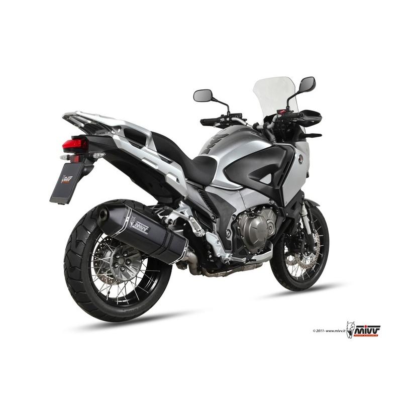 Silencieux MIVV Speed Edge inox noir casquette carbone Honda Crosstourer Silencieux MIVV Speed Edge inox noir casquette carbone Honda Crosstourer