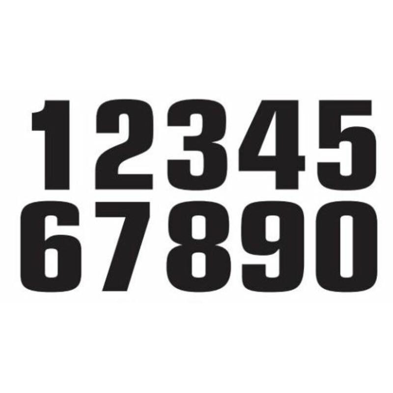 Numéro de course 1 TECNOSEL 20x13cm noir jeu de 3 Numéro de course 1 TECNOSEL 20x13cm noir jeu de 3