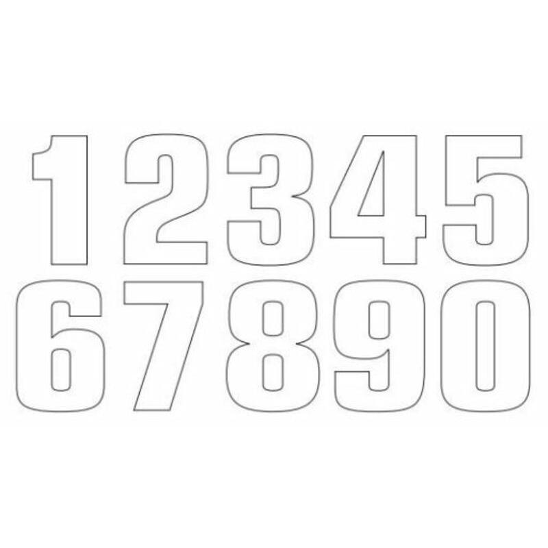 Numéro de course 4 TECNOSEL 20x13cm blanc jeu de 3 Numéro de course 4 TECNOSEL 20x13cm blanc jeu de 3