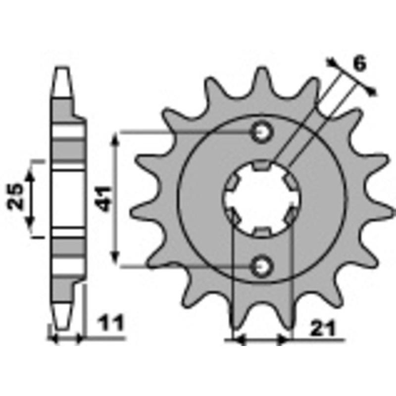 Pignon PBR acier standard 283 - 520 Pignon PBR acier standard 283 - 520 – Image 2