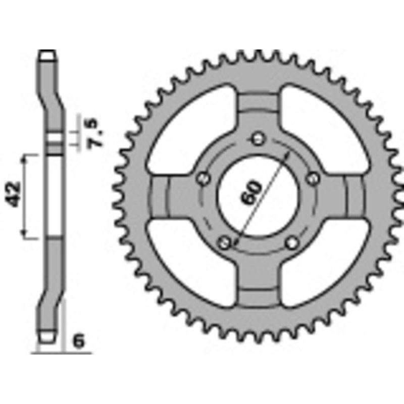 Pignon PBR acier standard 393 - 520 Pignon PBR acier standard 393 - 520 – Image 2