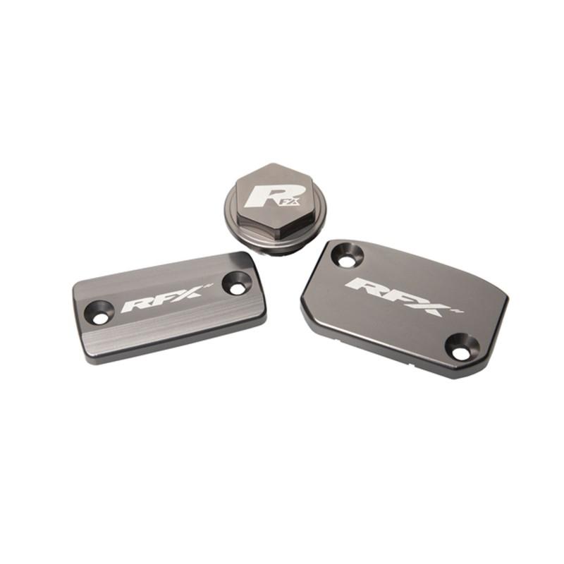 Jeu de bouchons de réservoir RFX Pro (Gris minéral) - KTM SX/SXF (Frein Brembo et embrayage Magura) Jeu de bouchons de réservoir RFX Pro (Gris minéral) - KTM SX/SXF (Frein Brembo et embrayage Magura)