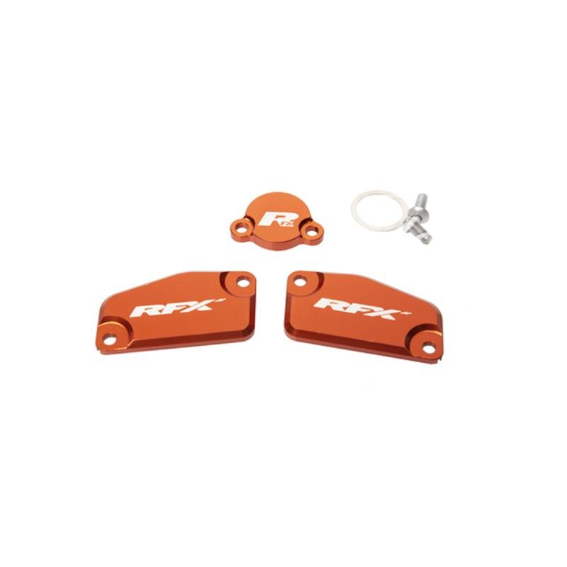Jeu de bouchons de réservoir RFX Pro (Orange) - KTM SX65/85 (Frein et embrayage Formula) Jeu de bouchons de réservoir RFX Pro (Orange) - KTM SX65/85 (Frein et embrayage Formula)