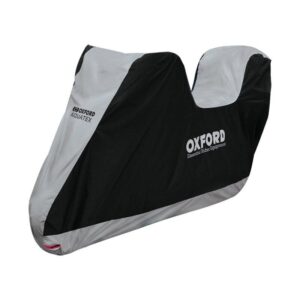 Housse de protection intérieur / extérieur OXFORD Aquatex noir/argent - moto / scooter avec Top case - L