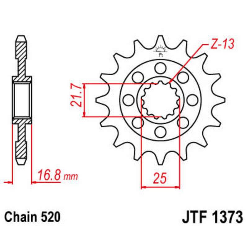 Pignon JT SPROCKETS acier anti-bruit 1373 - 520 Pignon JT SPROCKETS acier anti-bruit 1373 - 520 – Image 2