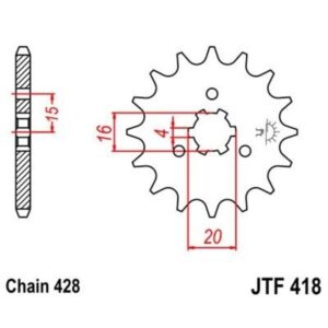 Pignon JT SPROCKETS acier standard 418 - 428