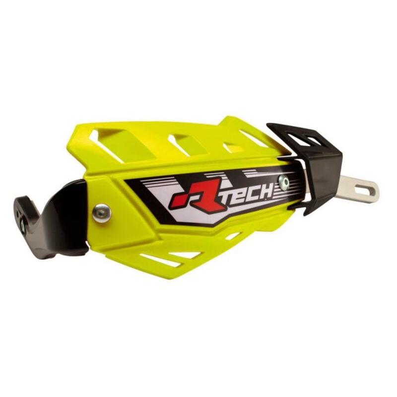 Protège-mains RACETECH FLX intégral jaune fluo avec renfort alu Protège-mains RACETECH FLX intégral jaune fluo avec renfort alu