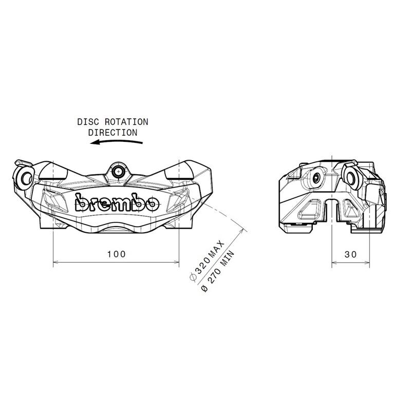 Etrier de frein avant droit BREMBO M4 or Ø32mm Etrier de frein avant droit BREMBO M4 or Ø32mm – Image 2