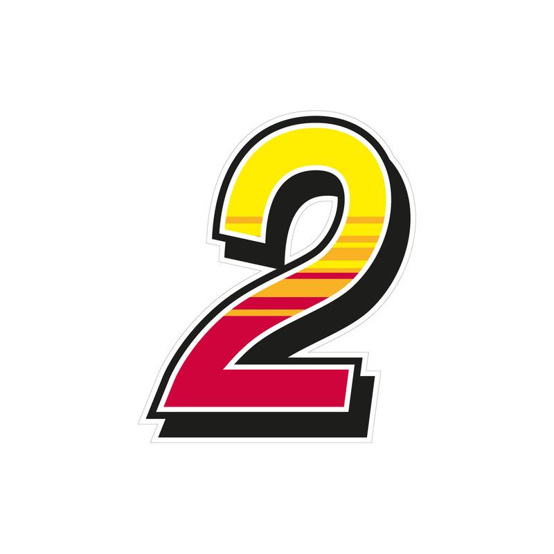 Jeu de 2 stickers "2" MALOSSI Enko 4 - 15,7X19 cm Jeu de 2 stickers "2" MALOSSI Enko 4 - 15,7X19 cm