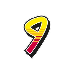 Jeu de 2 stickers "9" MALOSSI Enko 4 - 12,2X19,2 cm