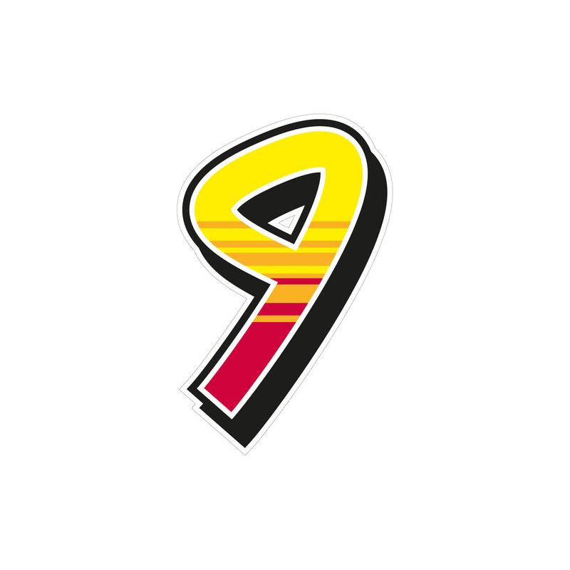 Jeu de 2 stickers "9" MALOSSI Enko 4 - 12,2X19,2 cm Jeu de 2 stickers "9" MALOSSI Enko 4 - 12,2X19,2 cm