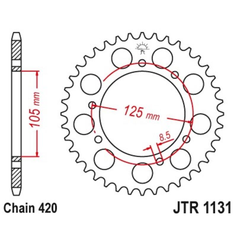 Couronne JT SPROCKET acier standard 1131 - 420 Couronne JT SPROCKET acier standard 1131 - 420 – Image 2