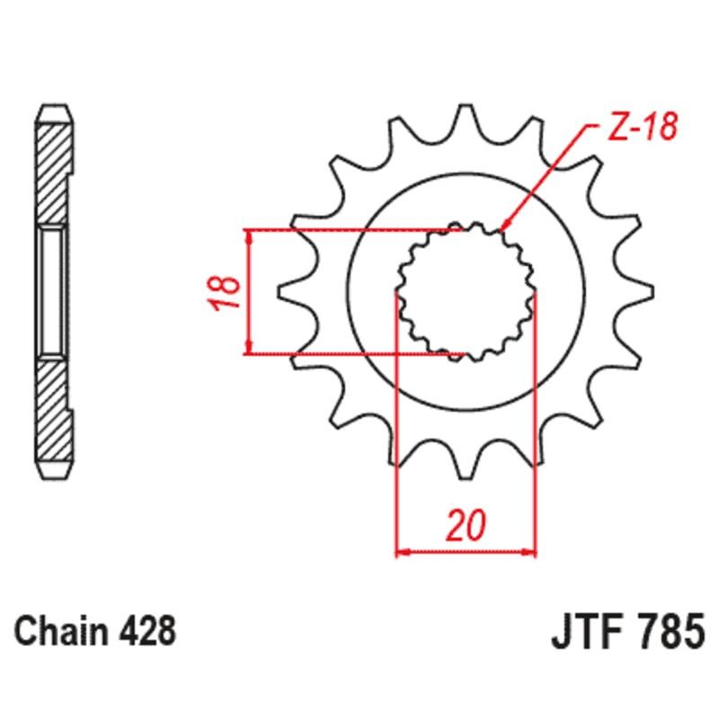 Pignon JT SPROCKETS acier standard 785 - 428 Pignon JT SPROCKETS acier standard 785 - 428 – Image 2