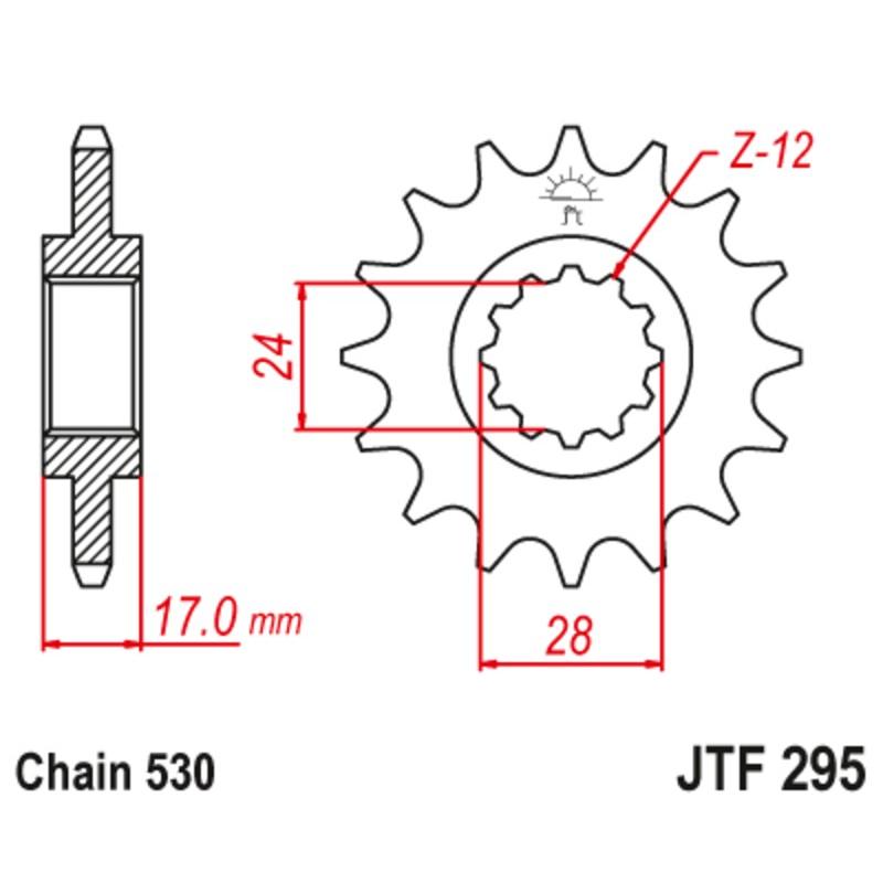 Pignon JT SPROCKETS acier anti-bruit 295 - 525 Pignon JT SPROCKETS acier anti-bruit 295 - 525 – Image 2