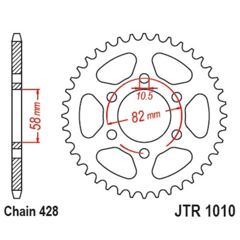 Couronne JT SPROCKETS acier 1010 - 430 Couronne JT SPROCKETS acier 1010 - 430