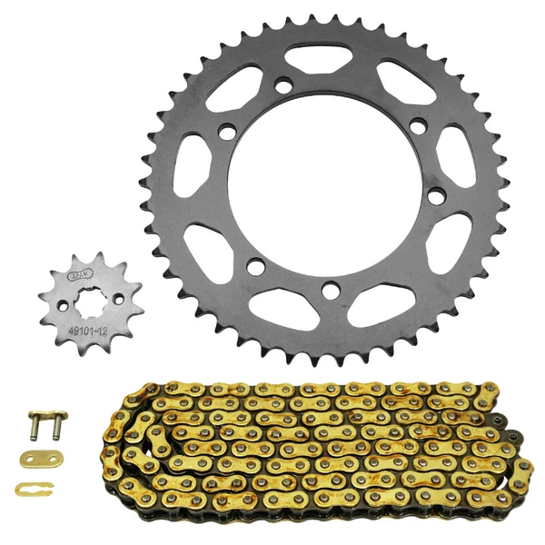 Kit chaîne Afam 420 renforcé 12/46 or Gilera 50 Kit chaîne Afam 420 renforcé 12/46 or Gilera 50
