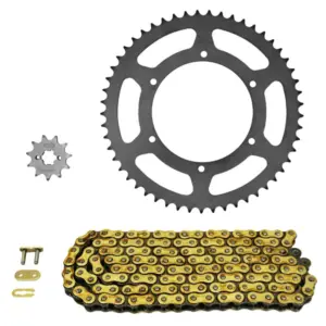 Kit chaîne Afam 420 renforcé or 11/53 Derbi Senda 50