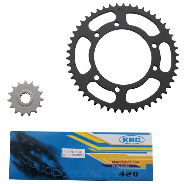 Kit chaîne P2R 420 15/50 pour 50cc boîte Kit chaîne P2R 420 15/50 pour 50cc boîte