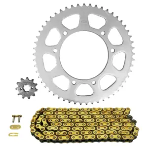 Kit chaîne Afam 420 renforcé or Derbi Senda 50