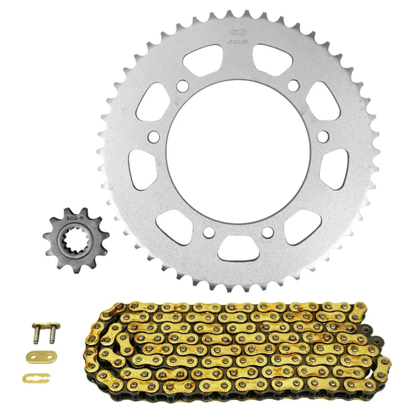 Kit chaîne Afam 420 renforcé or 11/50 Yamaha DT 50 R Kit chaîne Afam 420 renforcé or 11/50 Yamaha DT 50 R