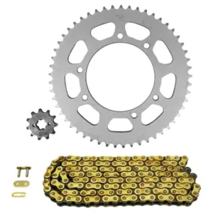 Kit chaîne Afam 420 11/53 renforcé or Derbi Senda 50