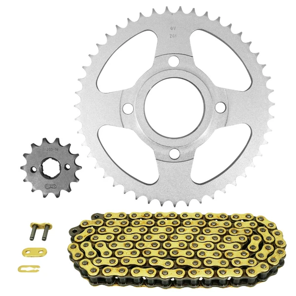 Kit chaîne Afam 428 14/47 or renforcé Honda XR XL 125 Kit chaîne Afam 428 14/47 or renforcé Honda XR XL 125