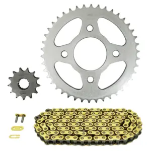 Kit chaîne Afam 428 13/42 renforcé or Mash 125