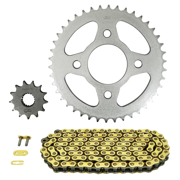 Kit chaîne Afam 428 13/42 renforcé or Mash 125 Kit chaîne Afam 428 13/42 renforcé or Mash 125