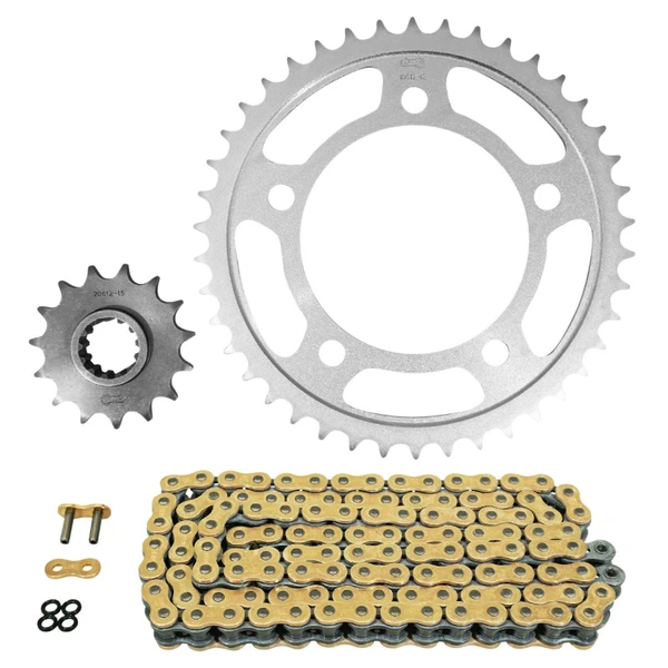 Kit chaîne Afam 525 super renforcé 15/42 or Honda CB 650 Kit chaîne Afam 525 super renforcé 15/42 or Honda CB 650