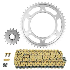 Kit chaîne Afam 525 super renforcé 16/46 or Yamaha FZ8 Fazer