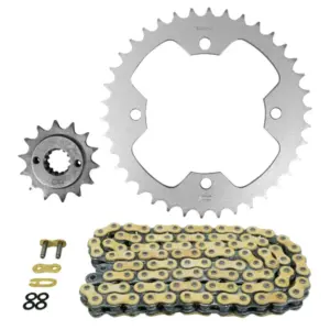 Kit chaîne Afam 520 14/38 renforcé or Kymco Maxxer 300