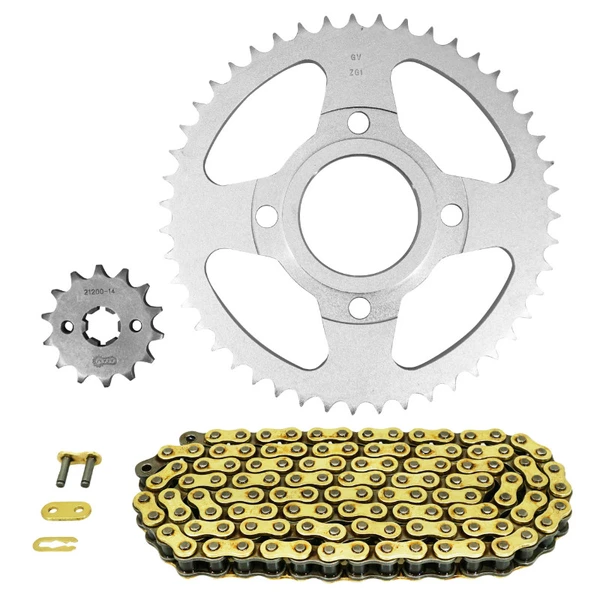 Kit chaîne Afam 428 14/47 renforcé or Brixton BX 125 Kit chaîne Afam 428 14/47 renforcé or Brixton BX 125
