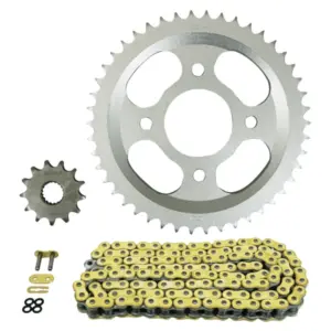 Kit chaîne Afam 428 13/46 renforcé or Mash Black Seven 125
