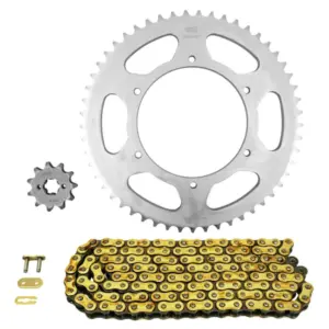 Kit chaîne Afam 420 11/53 renforcé or moto 50 boîte