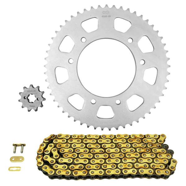 Kit chaîne Afam 420 renforcé 11/53 or Gilera RCR Enduro 50 Kit chaîne Afam 420 renforcé 11/53 or Gilera RCR Enduro 50