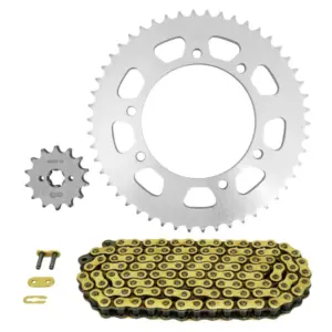 Kit chaîne Afam 428 14/50 renforcé or Derbi Senda