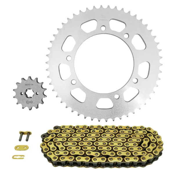 Kit chaîne Afam 428 14/50 renforcé or Derbi Senda Kit chaîne Afam 428 14/50 renforcé or Derbi Senda