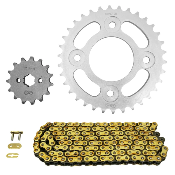 Kit chaîne Afam 420 renforcé 15/34 or Honda Z Monkey 125 Kit chaîne Afam 420 renforcé 15/34 or Honda Z Monkey 125