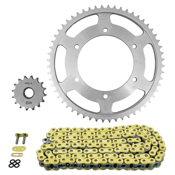 Kit chaîne Afam 428 16/56 renforcé or Kawasaki Z Ninja 125 Kit chaîne Afam 428 16/56 renforcé or Kawasaki Z Ninja 125