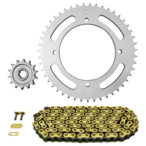 Kit chaîne Afam 428 14/47 renforcé or Kawasaki KLX 125