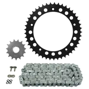 Kit chaîne Afam 520 15/45 acier moto transmission