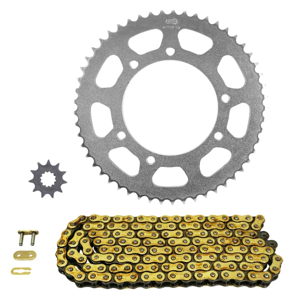 Kit chaîne Afam 420 renforcé 11/53 or Rieju MRT 50 Kit chaîne Afam 420 renforcé 11/53 or Rieju MRT 50