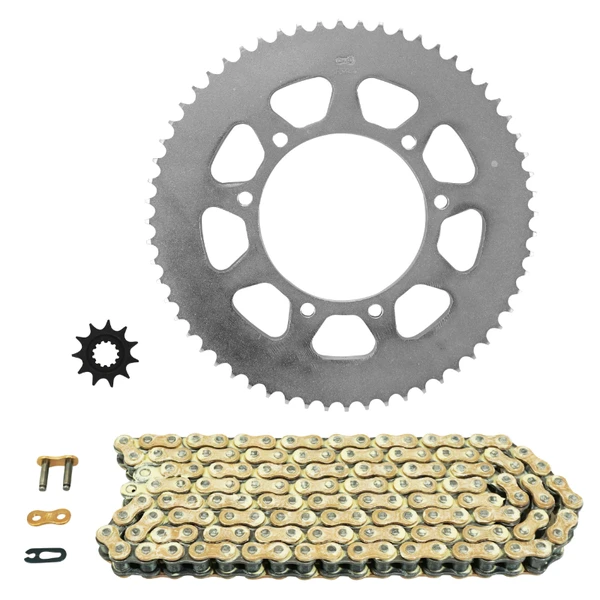 Kit chaîne Afam 428 11/60 or moto 50 HM CRM Kit chaîne Afam 428 11/60 or moto 50 HM CRM