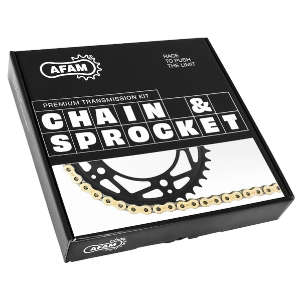 Kit chaîne Afam 420 renforcé or 13/53 Derbi Senda 50 Kit chaîne Afam 420 renforcé or 13/53 Derbi Senda 50 – Image 2