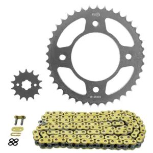 Kit chaîne Afam 428 renforcé 14/41 or Honda CB 125 F