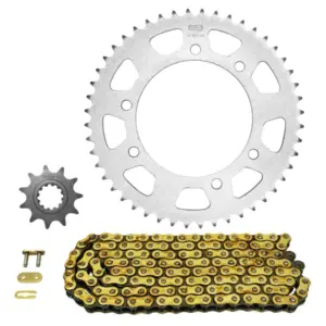 Kit chaîne Afam 420 renforcé 11/48 or Rieju SMX 50