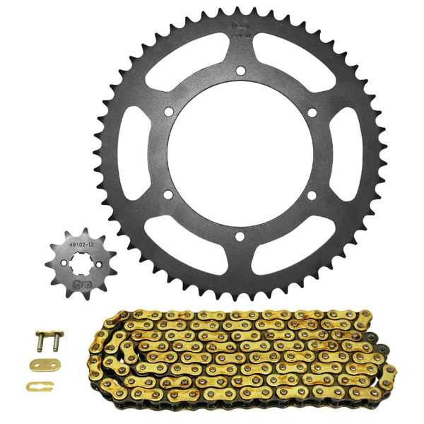 Kit chaîne Afam 420 renforcé 12/53 or Derbi GPR 50 Kit chaîne Afam 420 renforcé 12/53 or Derbi GPR 50